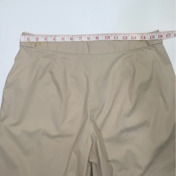 Eileen Fisher Lightweight Poplin Crop Pant Size M Neutral Beige Split Hem - Picture 7 of 8